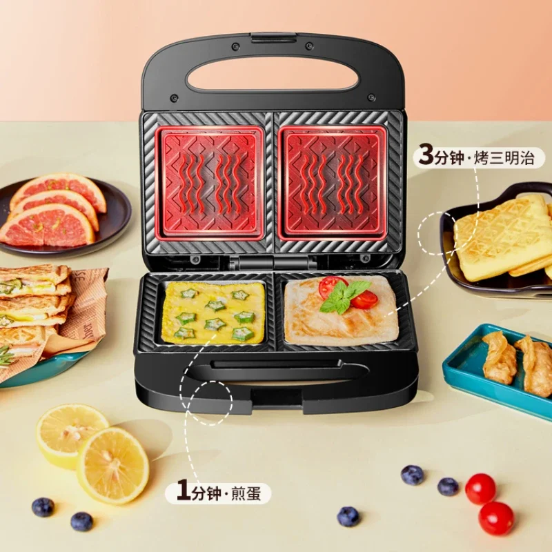 Multifunctional Electric Cake Pan Household Double Plate Waffle Maker Chicken 4-in-1 Egg Roll Sandwich Breakfast Maker Bread