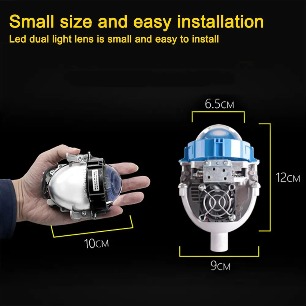 LHD RHD Lossless 3.0 Bi Led Headlight Lens Upgrade High-brightness Concentrating Double-light Lens Far and Near Hi Lo Beam Light