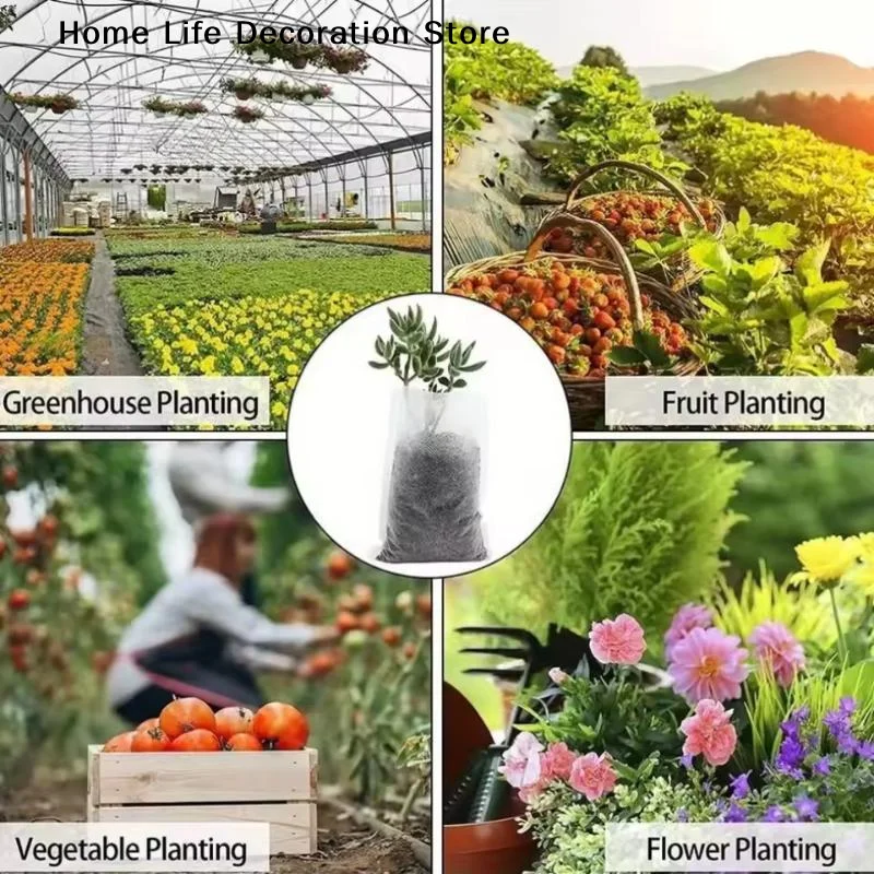 【TG】100pcs Biodegradable Nursery Bag Plant Grow Bags Non-woven Fabric Seeds To Sow Flower Pots For Home Garden Accessories Tools