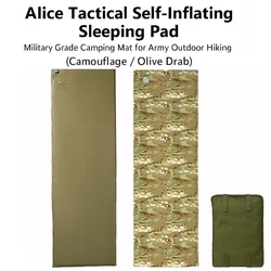 Alice Tactical Self-Inflating Sleeping Pad – Military Grade Camping Mat for Army Outdoor Hiking (Camouflage / Olive Drab)