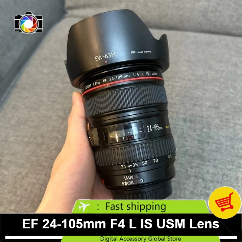 

95% New Genuine For Canon EF 24-105mm f/4 L IS USM Red Ring Standard Zoom Lens Full Frame Anti Shake USM Camera Lens