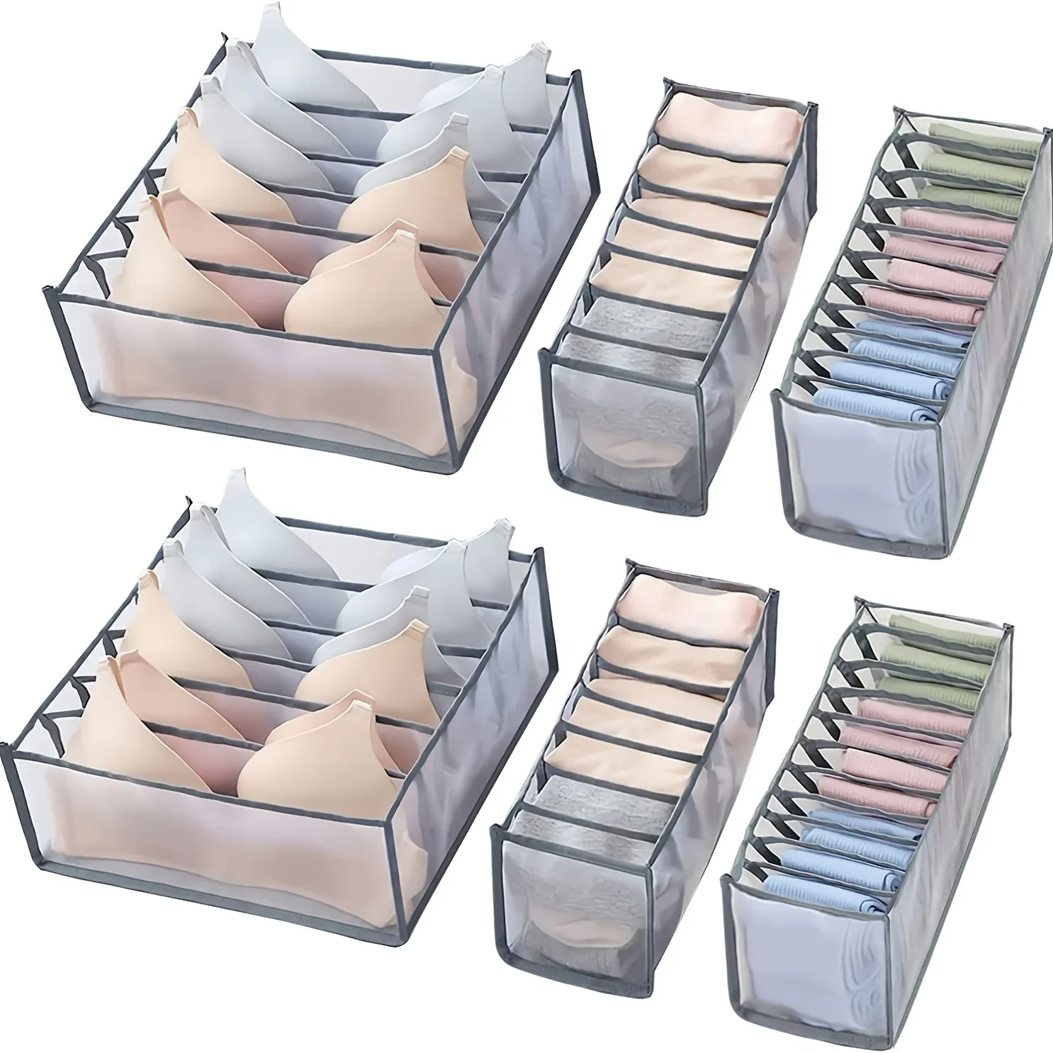 Mesh bra and underwear storage box, foldable underwear storage drawer, closet tie storage partition, underwear, socks