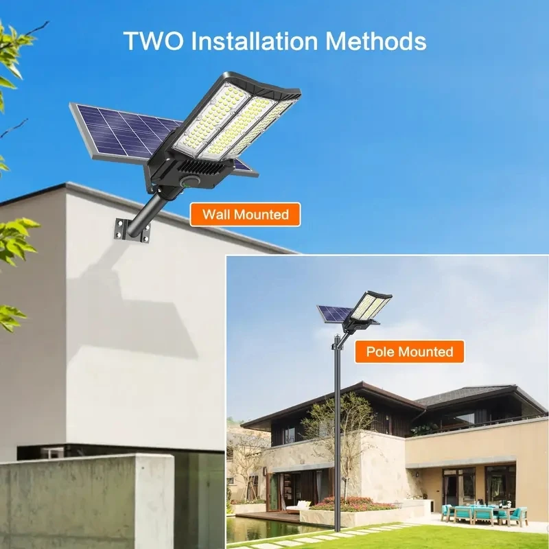 Imagem -02 - Rua Solar Exterior com Sensor de Movimento Lâmpada Impermeável da Parede do Jardim Luz Poderosa 20000mah 6000w