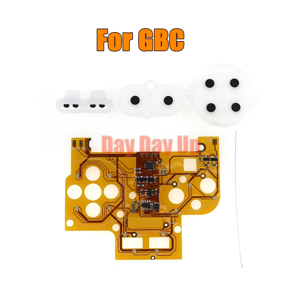 Kit de luces de botón LED de 3 juegos para GameBoy, tablero de cinta de luz LED de Color, Kits de colores de luz de botón GBC
