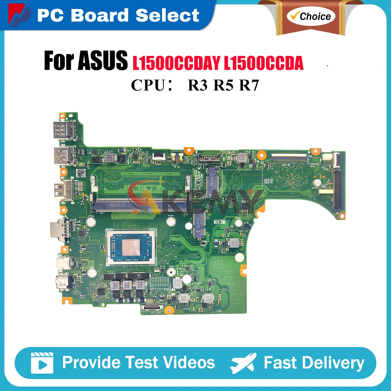 

L1500CDAY Laptop Motherboard For ASUS VivoBook L1500CCDA L1500CD L1500CCDAY Notebook Mainboard With R3 R5 R7 CPU 113% tests OK