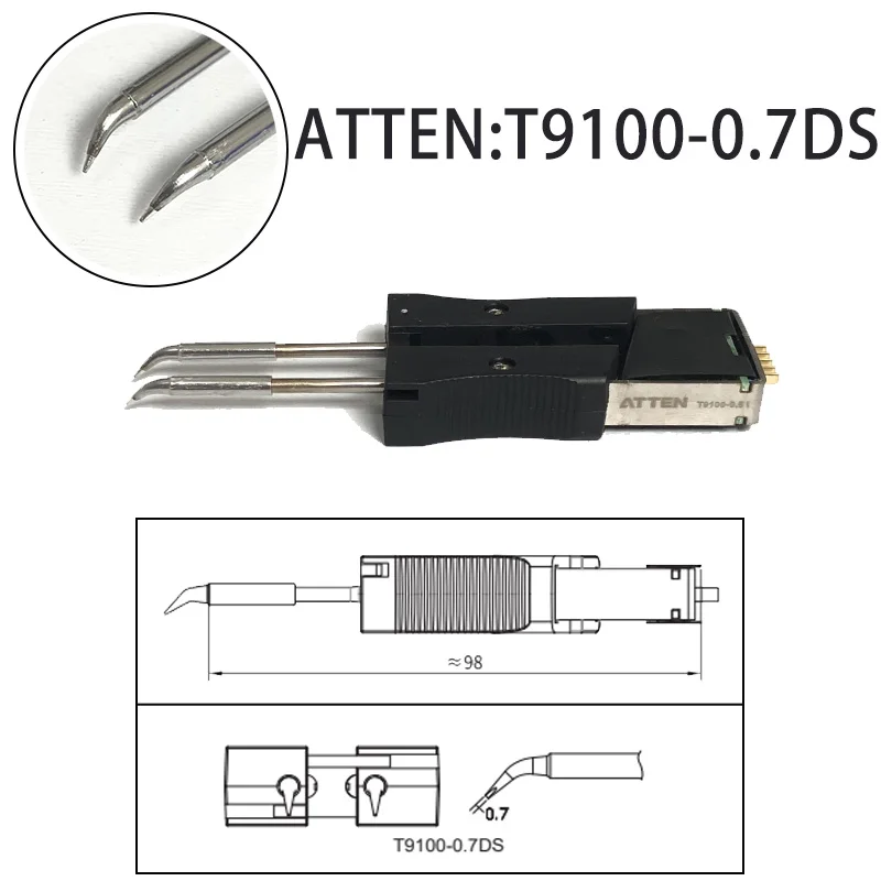 

ATTEN T9100-0.7DS for ST-1509/9150/N9100 Soldering Iron Head Integrated Heating Core Soldering Tweezers