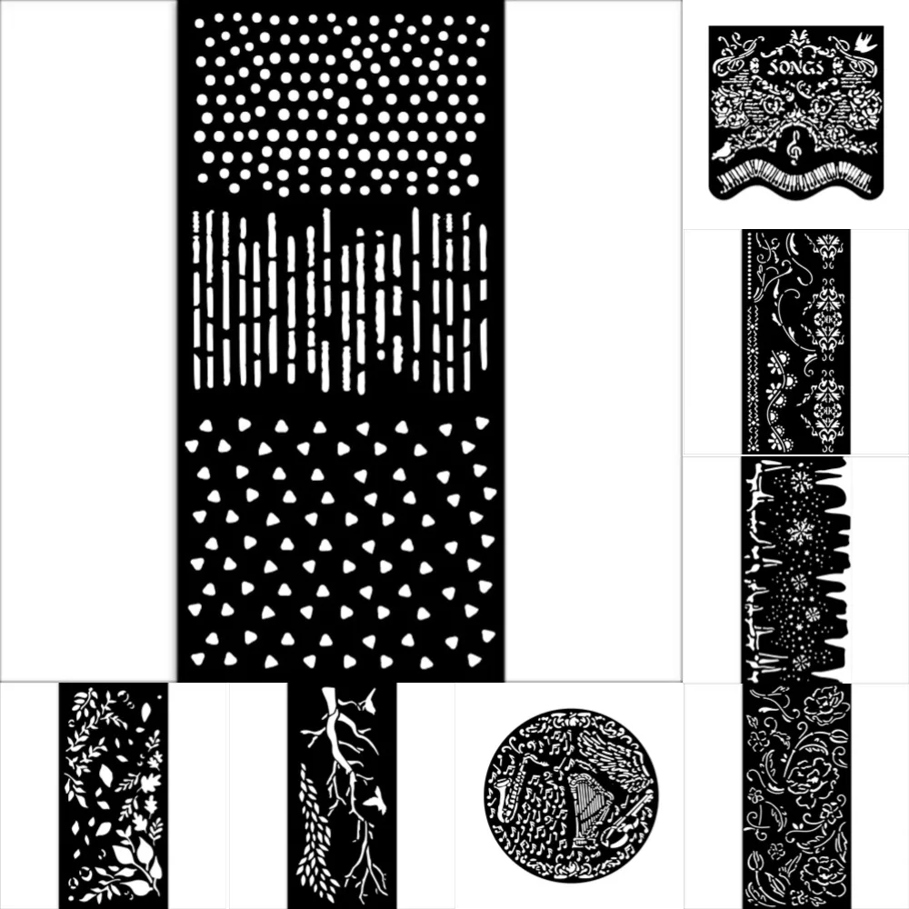 Stencils Pattern Graffiti Drawing Tool Spray Painting Template Notes and harps DIY Window Scrapbooking Decor