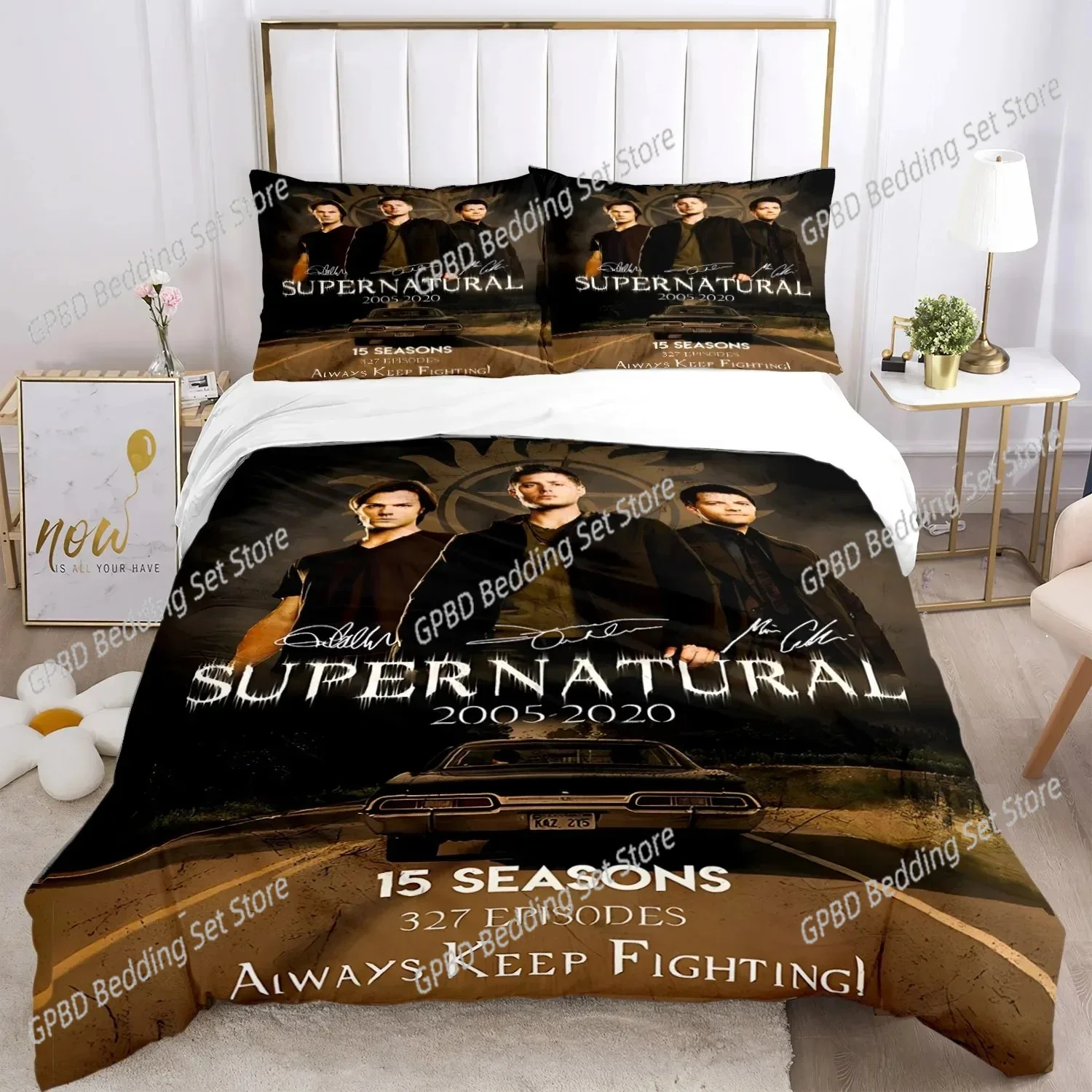 

Personality supernaturalbed 3D NEW Duvet Cover Pillowcase Bedding Set Adult Boy Bedroom Decoration Children Single Double Large