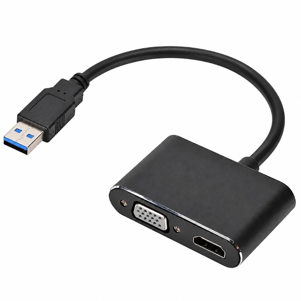 1920x1080P @60HZ USB to HD VGA Adapter HD VGA Female Windows Compatible Dual Monitor Adapter Full HD Plug and Play