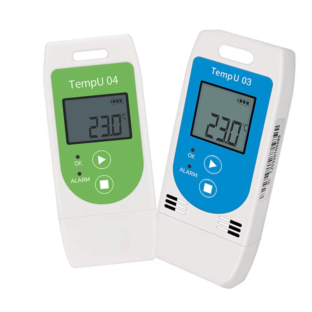 USB Temperature Data Logger TempU03 TempU04 32000 Point PDF Report Temperature Humidity Data Recorder for Storage Cold Chain