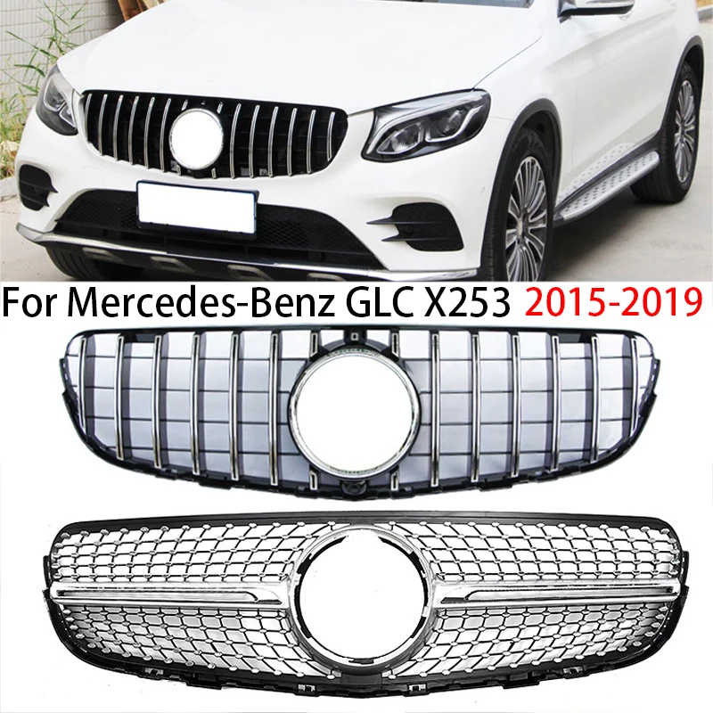 

4 Kinds For Mercedes GLC X253 C253 2015 2016 2017 2018 2019 Car Front Radiator Front Kidney Grille Hood External Spare Parts