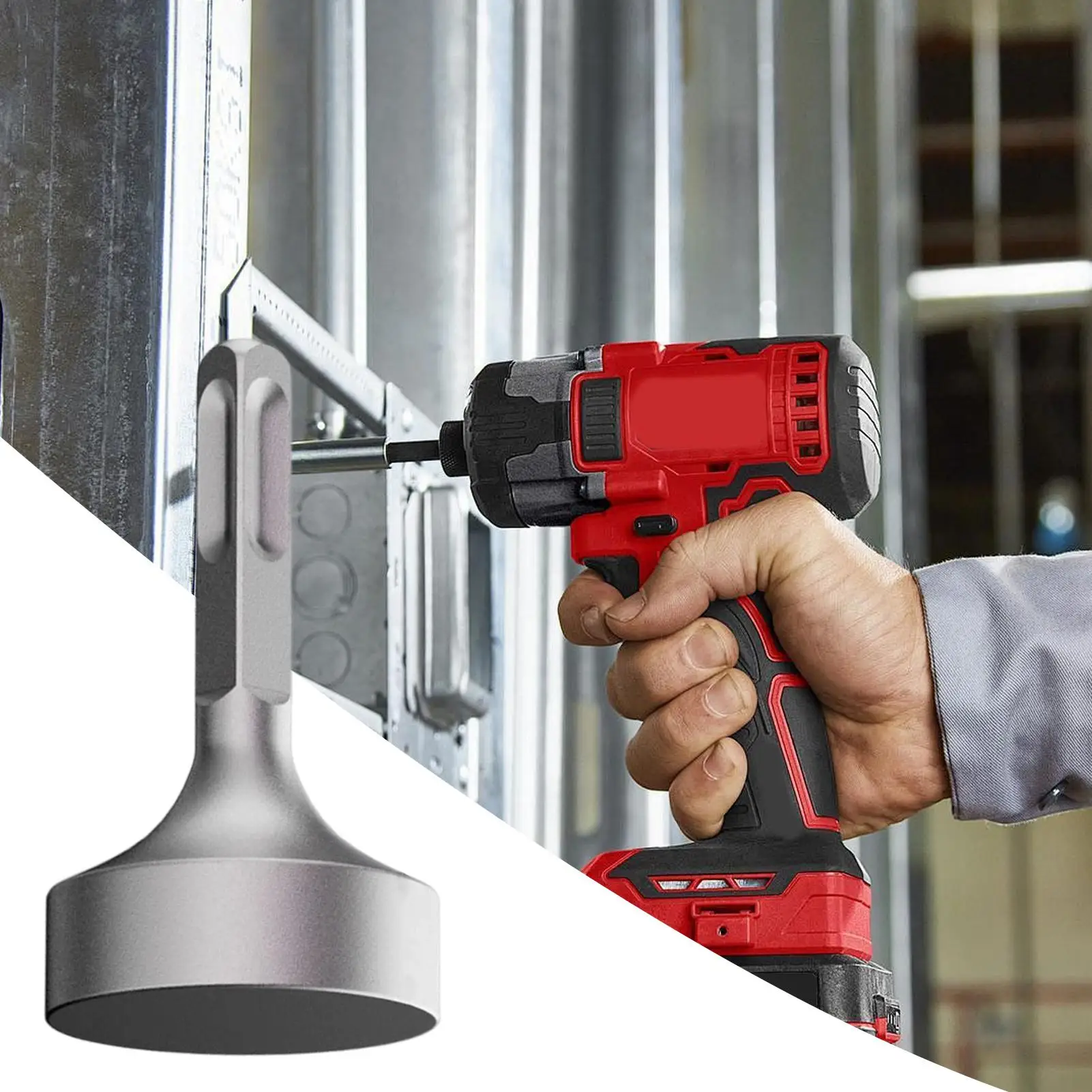 محرك قضيب أرضي لمرفقات آلة إغلاق مثقاب المطرقة مرفقات مثقاب المطرقة الدوارة لأظافر التخييم على أوتاد الخشب #1