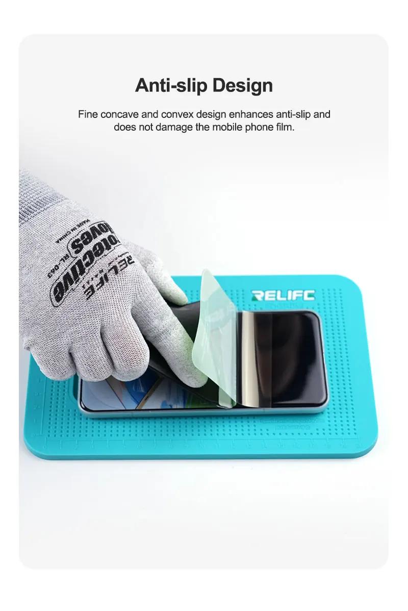 Anti-Rutsch-Silikon-Reparaturpad für Handy-Folie RELIFE RL-004DM Mini Keine Verformung Kameraschutz LCD-Bildschirm Filmmatte – Detail 6