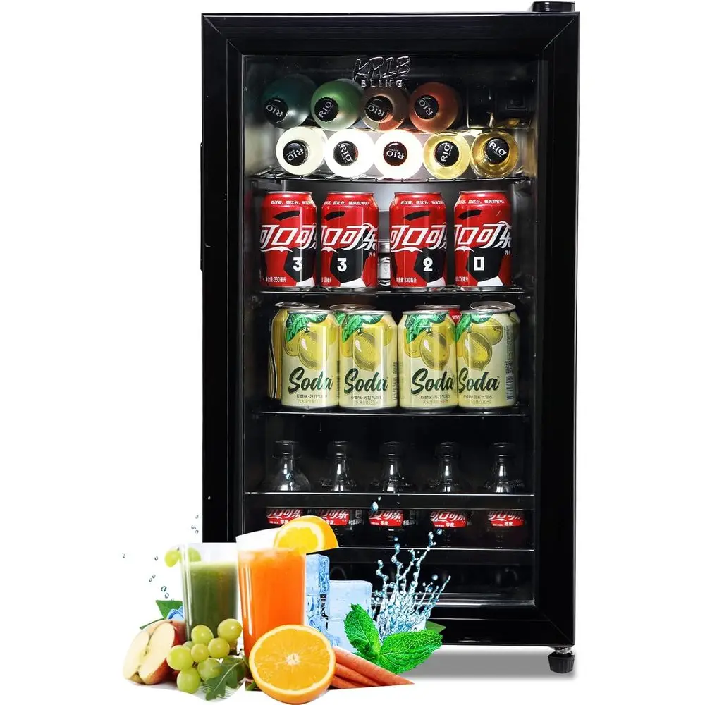 

Compact 120-Can Beverage Cooler with Adjustable Shelves for Home, Office, or Dorm