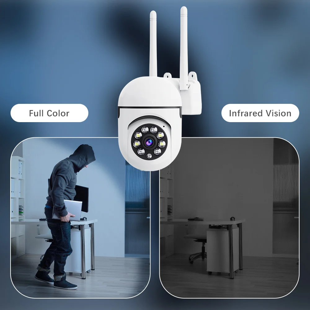 Wireless IP Camera 1080P HD WiFi Surveillance Camera Full Color Night Vision Security Camera 4x Digital Zoom Home Protection