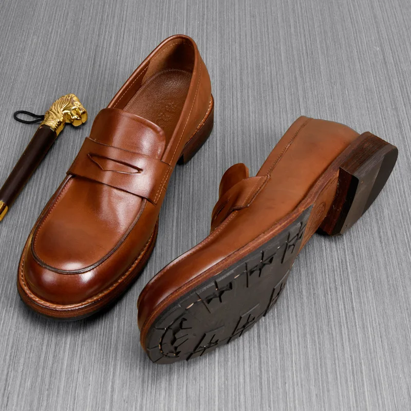 

Business Leather Shoes Cowhide Wedding Shoes British Retro Formal Leather Shoes Men's Cowhide