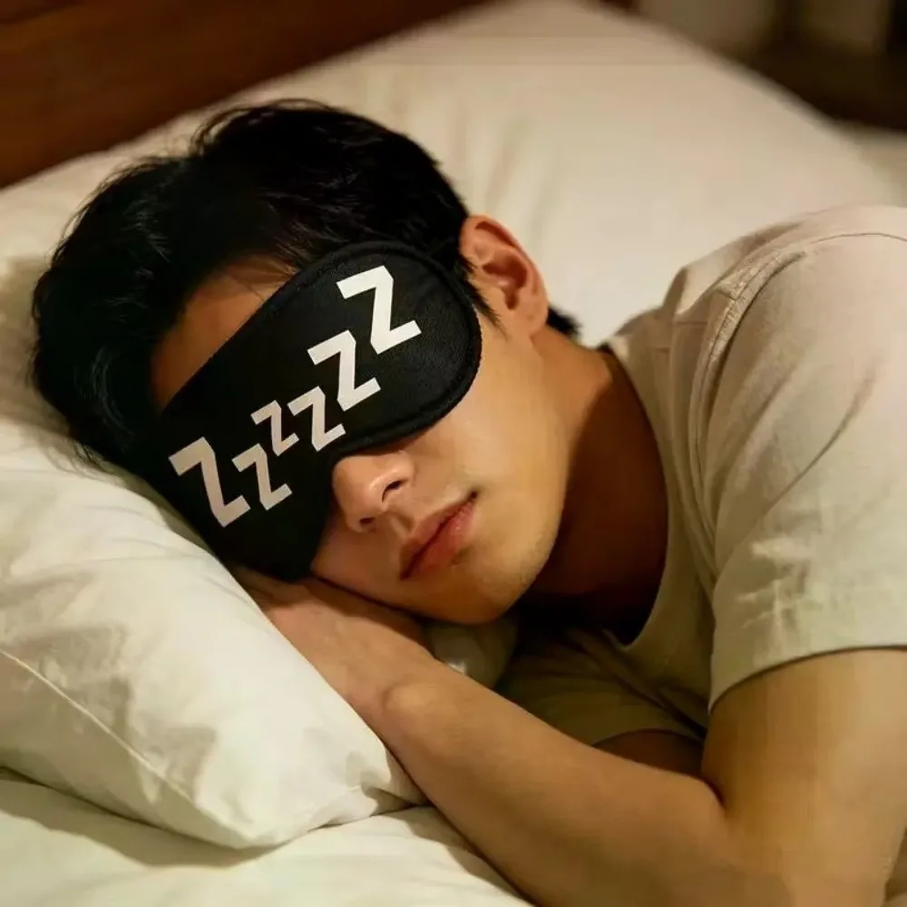 Cute Style Cartoon Pattern Sleep Mask Light Blocking Concave Eye Cover Adjustable Breathable Sleeping Eye Mask Travel Rest