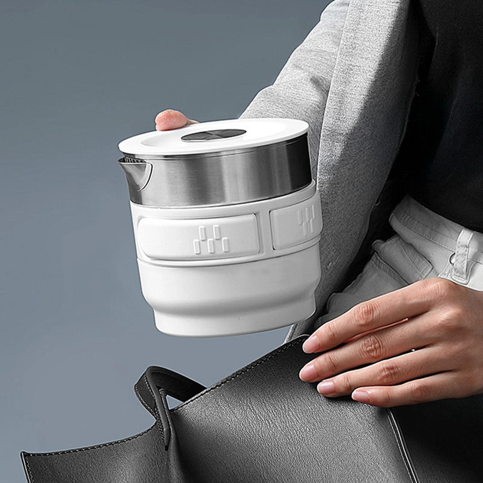 Folding Travel Electric Kettle Automatic Power Off Stainless Steel Foldable Electric Hot Water Boiler Pot
