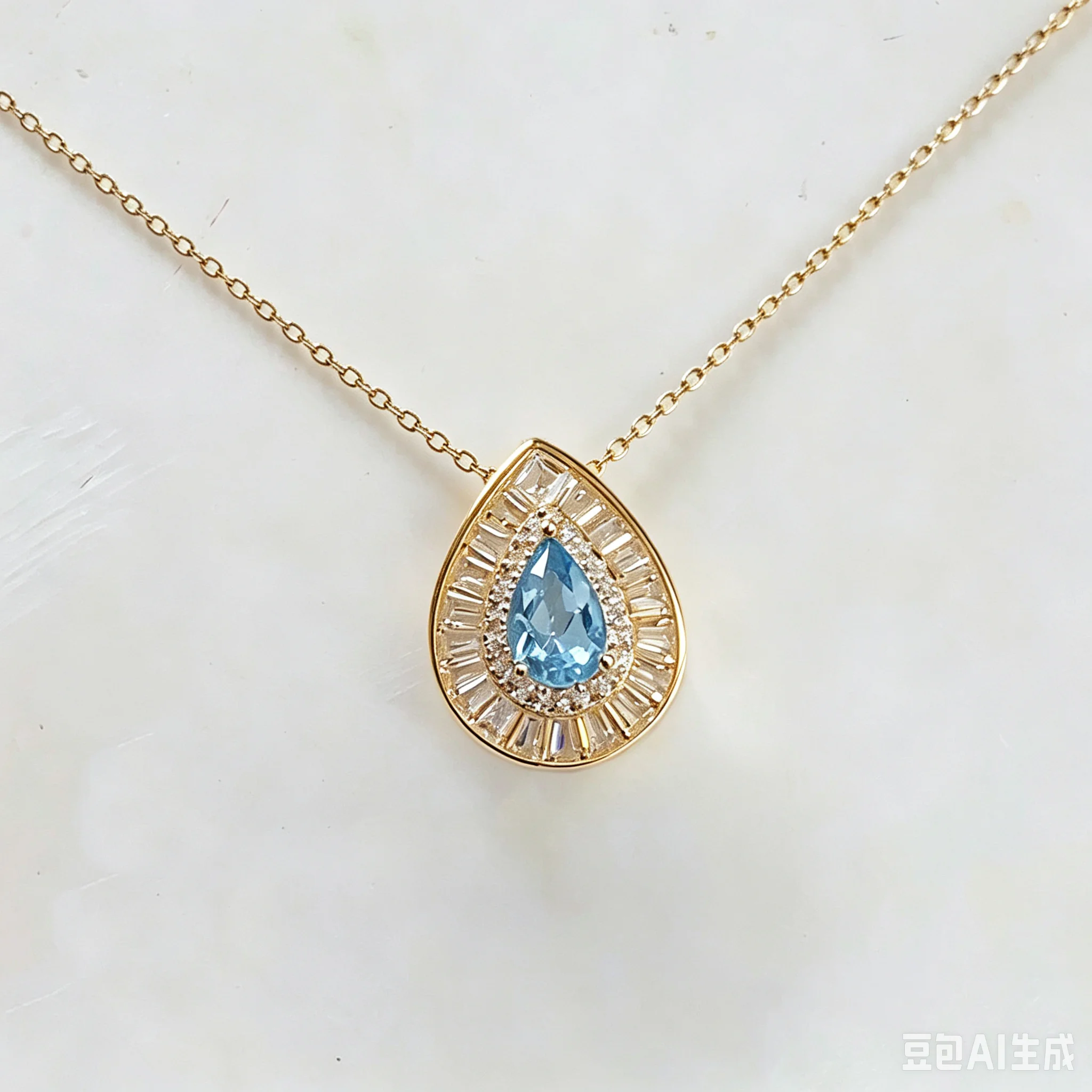 925 Silver Topaz Pendant with Necklace 4x6mm Natural Topaz Jewelry with Certificate Blue Gemstone Silver Pendant for Daily Wear