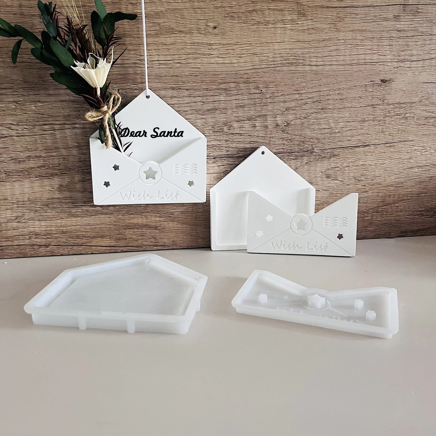 Zarf Noel Baba Silikon Kalıplar DIY Dilek Listesi Mektup Posta Kutusu Alçı Alçı Kalıp Zanaat Sanat Süsleme Çimento Kalıp
