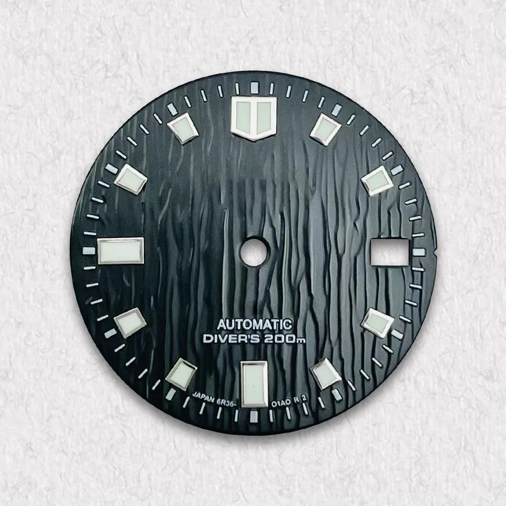 Nieuwste stijlen S Logo Meteoriet Wijzerplaat Geschikt Voor NH35/NH36 Japanse Beweging C3 Sterke Groene Lichtgevende Horloge Modificatie Accesso