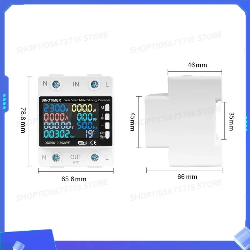 for FORTuya WiFi Multifunction Voltage Current Watt Frequency Meter Over Under Voltage Protector Remote Control Switch Energy
