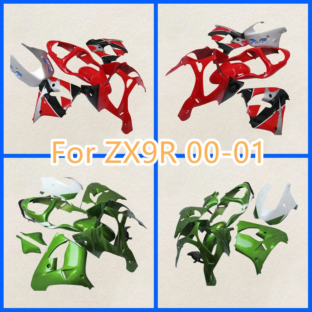 High Grade Motorcycle Fairings kit for Kawasaki ZX9R 00-01 ZX-9R ZX 9R 2000 2001 ABS Road Racing Body Repair Aftermarket Parts