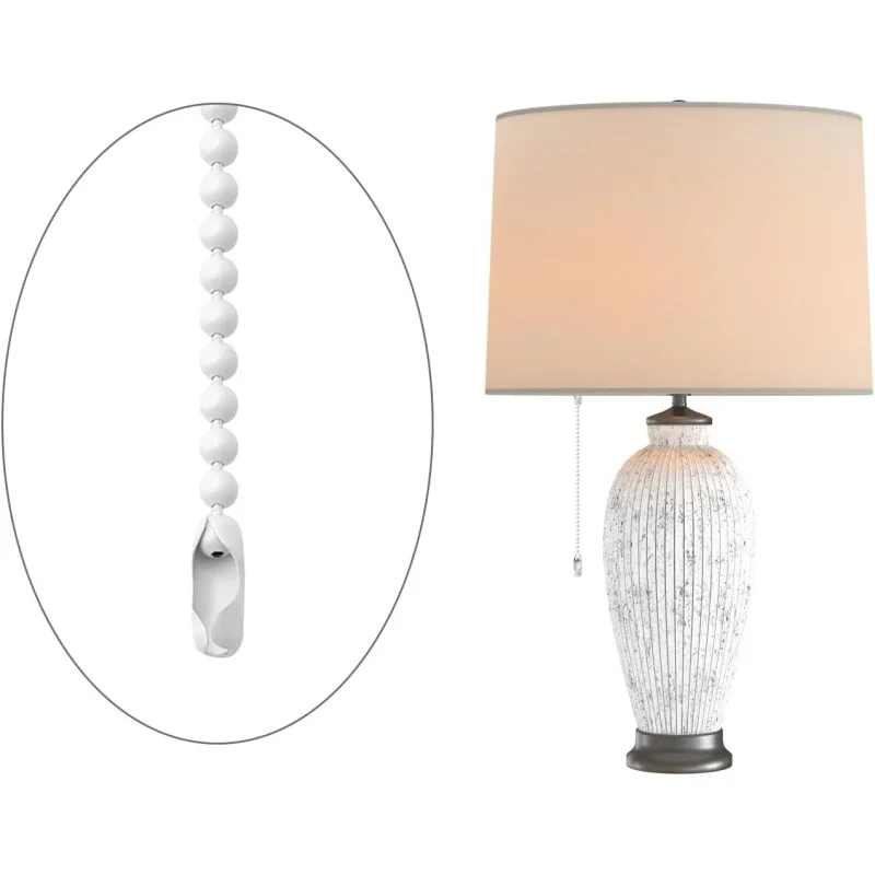Ceiling Fan Pull Chain Extender, 12Feet 3mm Diameter Beaded Ball Light Extension with 10 Matching Connectors(