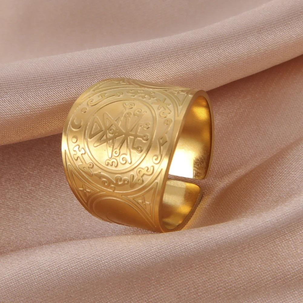 Dawapara Siegel der sieben Erzengel Geheimnis des Universums Ring Edelstahl Salomon Kabbalah Schutz Amulett Talisman – Detail 16