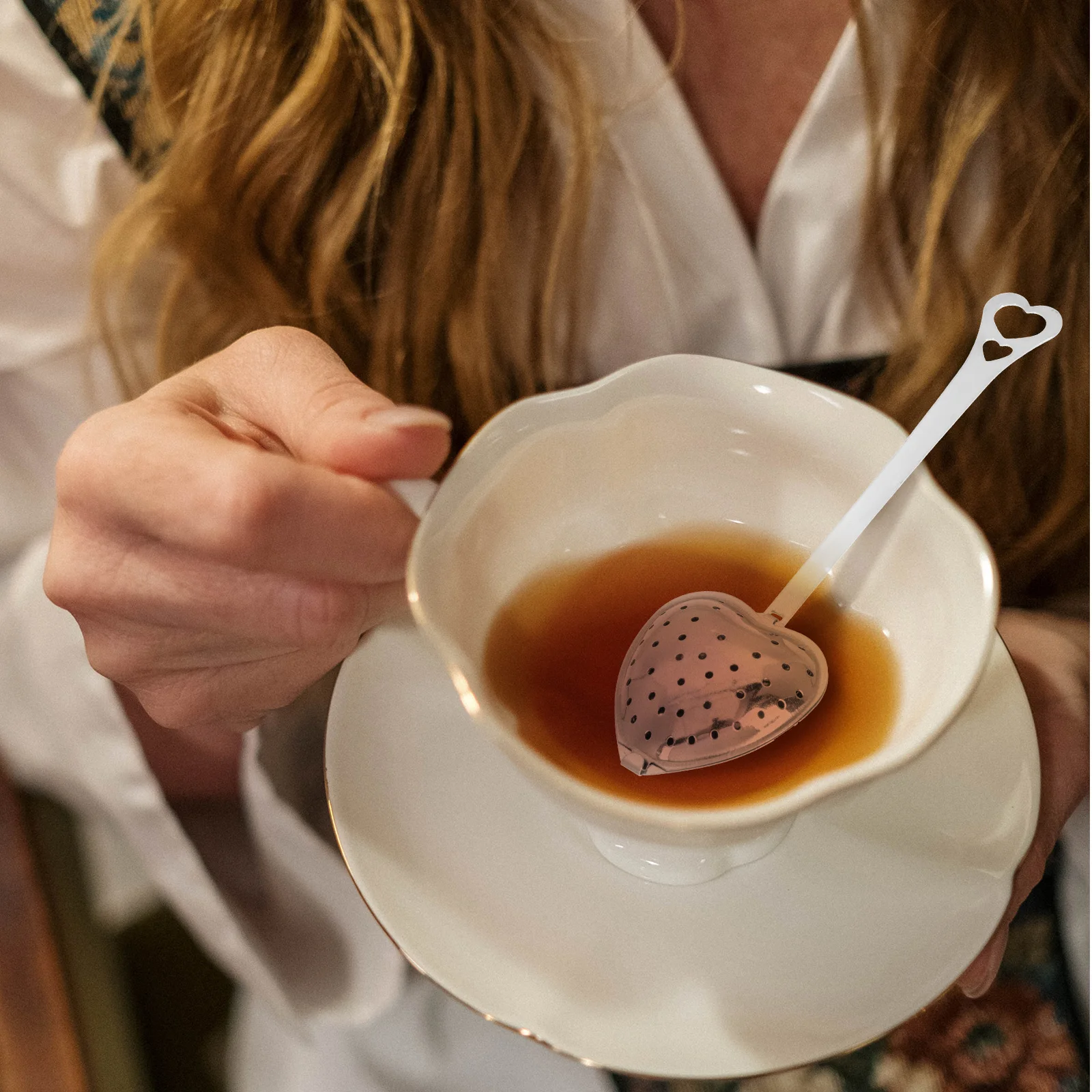 

6Pcs Tea Strainer Spoon Stainless Steel Creative Tea Making Tool Portable Loose Leaf Filter for Household Office