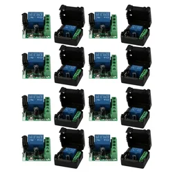 8X DC 12V 1CH 433MHz Wireless Remote Control Switch RF Relay Receiver 433 MHz Transmitter Button Module Diy Kit