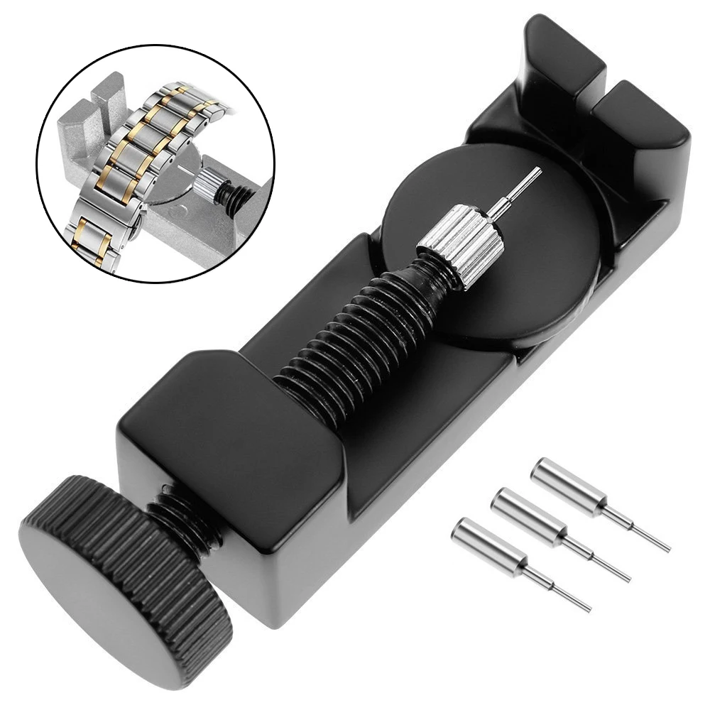Uhrenarmband-Entferner-Werkzeug, Metall-Uhrenarmband-Einstellwerkzeug, Reparatur-Set mit 3 zusätzlichen Stiften, Armband-Größenverstellwerkzeug, Wartungswerkzeuge