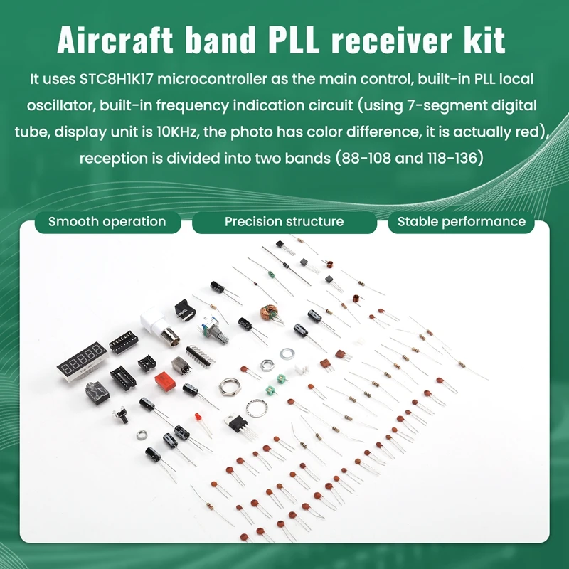 FM AM-радиоприемник FM-трансляция авиационный диапазон PLL прием DIY Kit 118-136M 88-108M цифровой дисплей