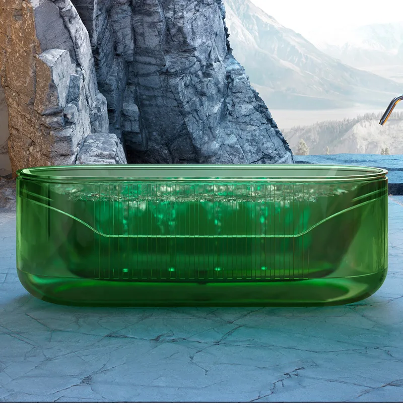 منفصلة شفافة عائلة جاكوزي فقاعة المشاهير على الإنترنت حمام مخطط عموديًا #3