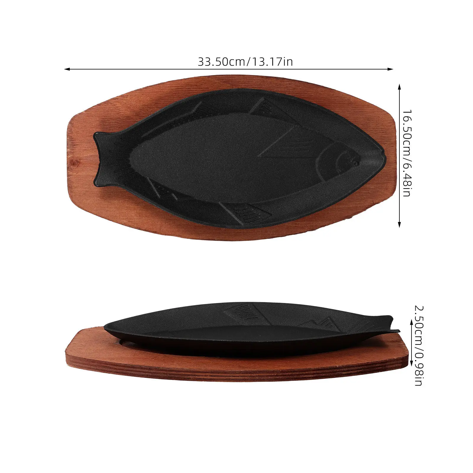 Fish Shaped Barbecue Tray Non Stick Cast Iron Fry Portable BBQ Plate Steak Frying Kitchen Baking Uniform Heat Conduction