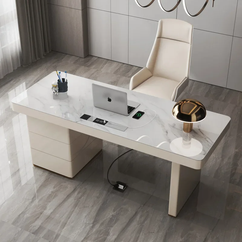 Light luxury desk for modern designers, Nordic desktop writing desk, home office, minimalist notebook office desk