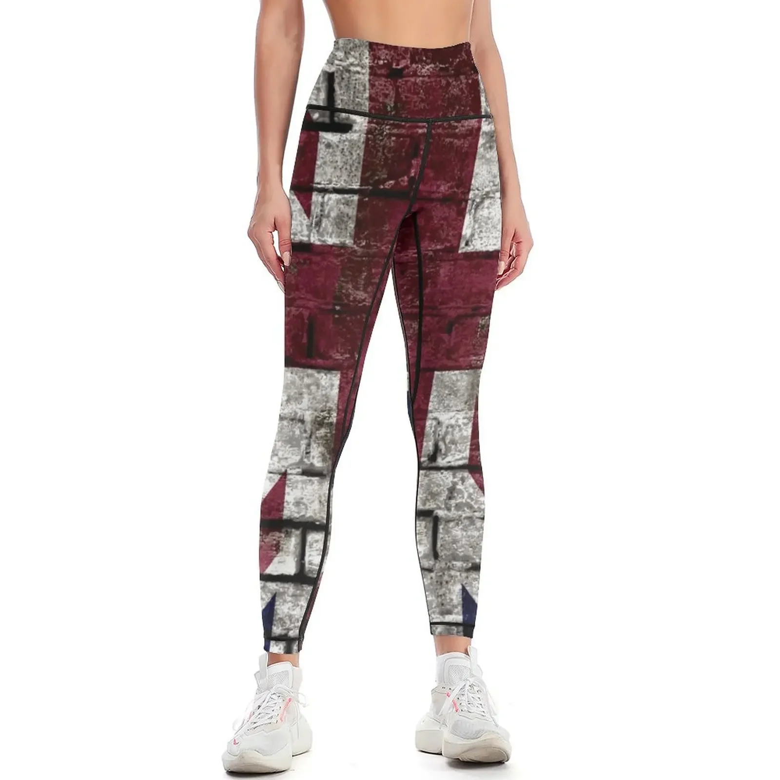 

Grunge UK Flag, Great Britain, Punk Style Distressed Wall Leggings Women's fitness legging gym trousers Womens Leggings