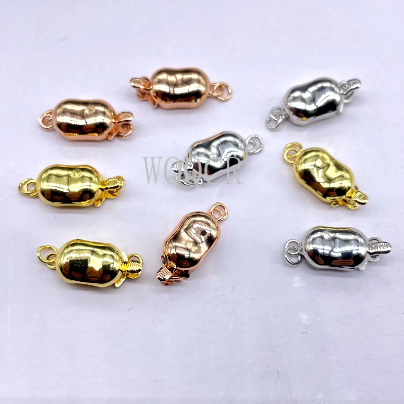 

2 Pieces/batch Smooth New Shape Necklace Bracelet DIY Jewelry Making Connector 925 Silver/golden Clasp Accessories