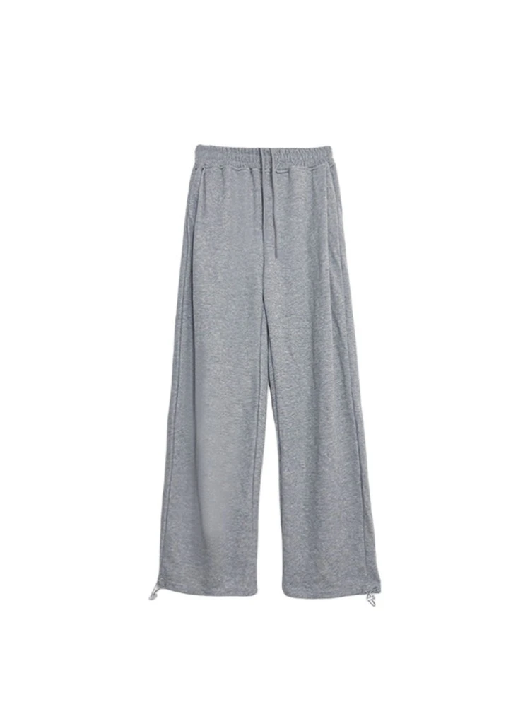 Houzhou y2k cinza esportes sweatpants mulher baggy harajuku oversized cintura alta joggers calças moda coreana calças soltas casuais