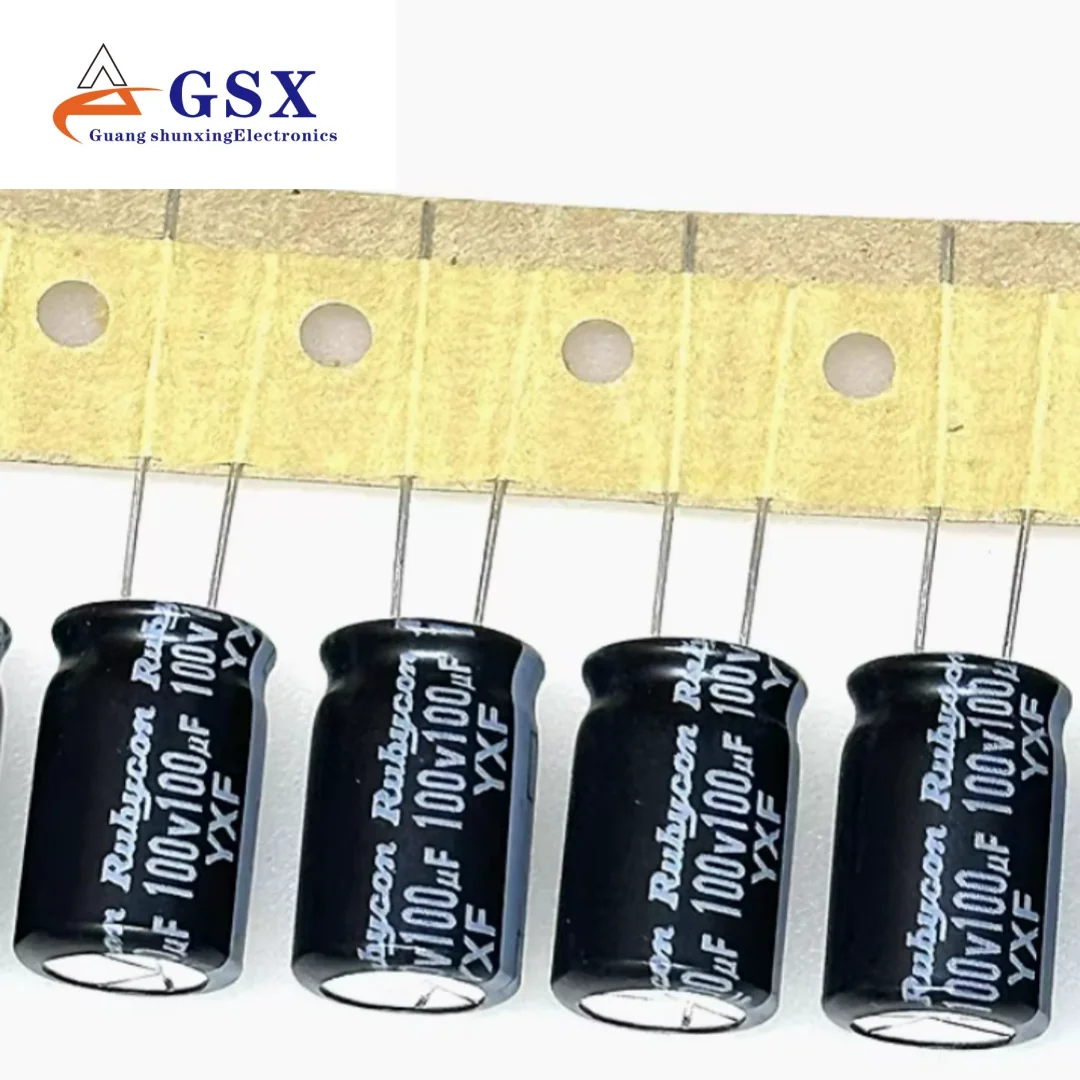 

100UF 100V imported aluminum electrolytic capacitor 100v100uf 12.5 * 20 ruby YXF with long lifespan