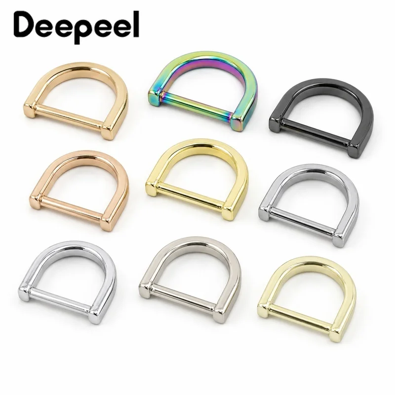 10/20Pcs 13-25mm Zinc Alloy D Ring Buckles Plated Strap Connectors for Dog Leash Handbag Belt Keychain Webbing Sewing Hardware