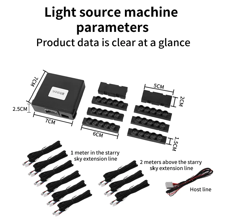Advanced Starlight Small Starry Sky Meteor Machine Dynamic Symphony 16W Colorful Color 0.5mm Fiber Optic Twinkle Shooting Star