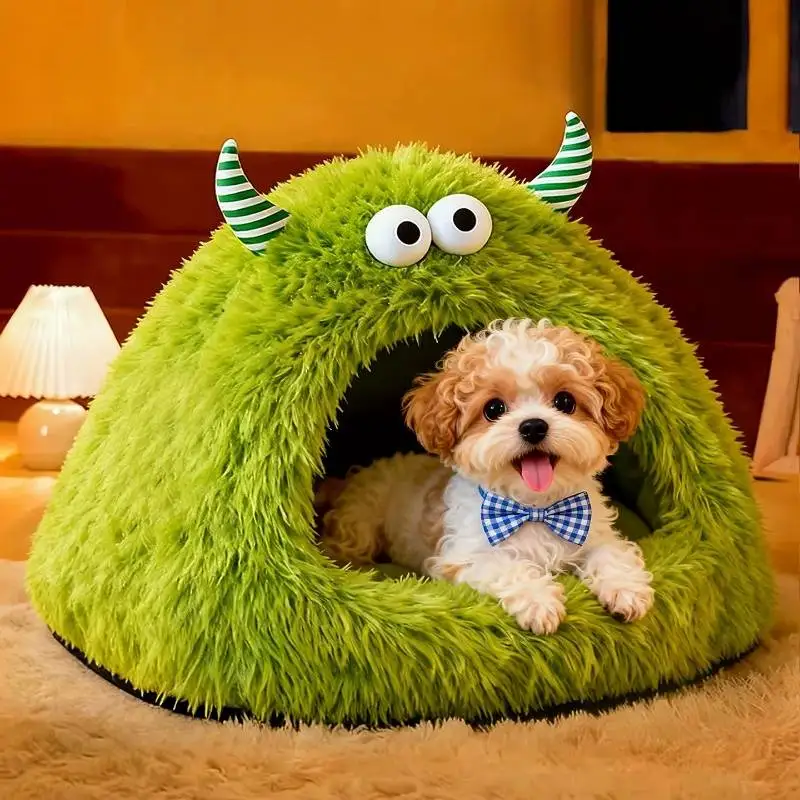 Australia Unique Green Dog Kennel Round Cute Plush Essentials Dog Supplies Indoors Designer Camas Para Perros Dog Furniture