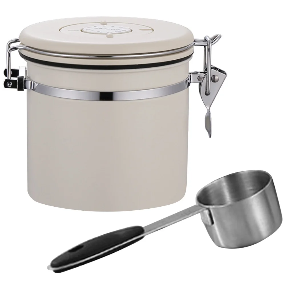 

1 set Stainless Steel Jar Airtight Coffee Dried Food Container Bean Tea Storage Canister Food Container Lid Dried Goods Box