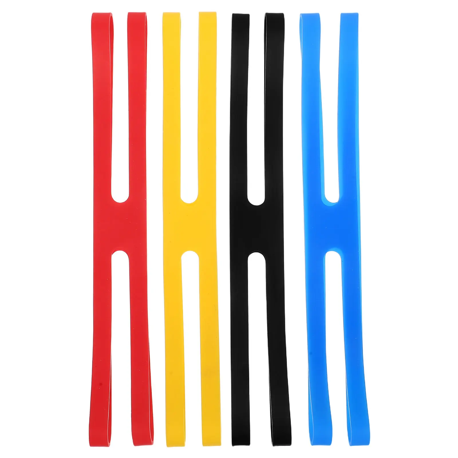 

4Pcs Flexible Silicone Bands for Cooking Tableware Storage Portable Elastic Straps Lunch Box Fixing Reusable H- -Shape