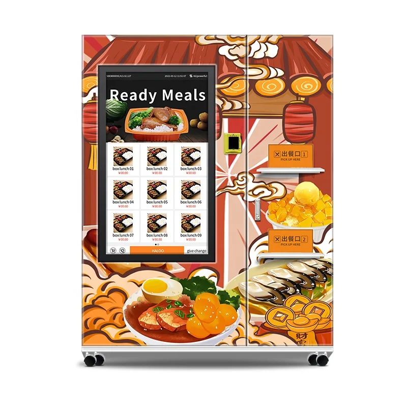 Refrigeration System Vending Machine Customized Supplier Hot Food Hamburger Sandwich Smart Automation Burger Vendor
