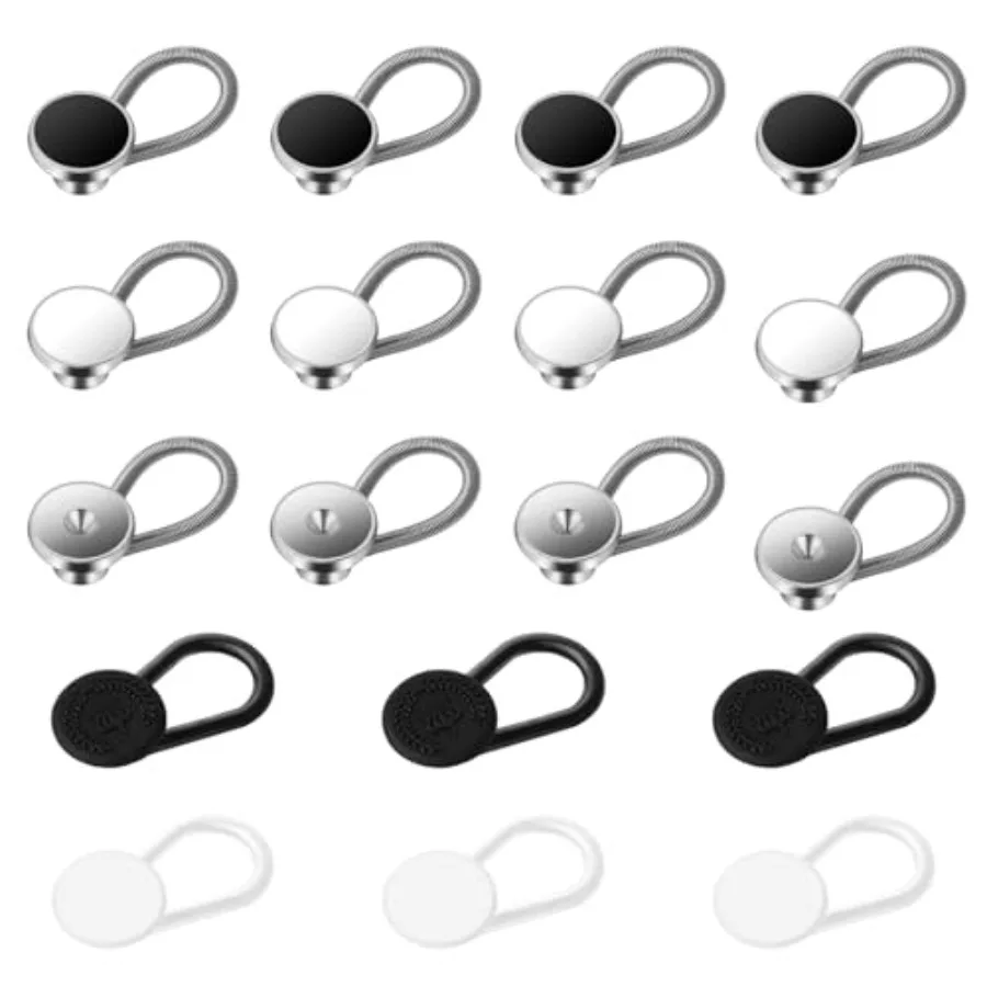 18pcs Collar Extenders for Men Dress Suits: Comfy Premium Invisible Neck Extender with Soft Elastic and Adjustable Metal Buckle