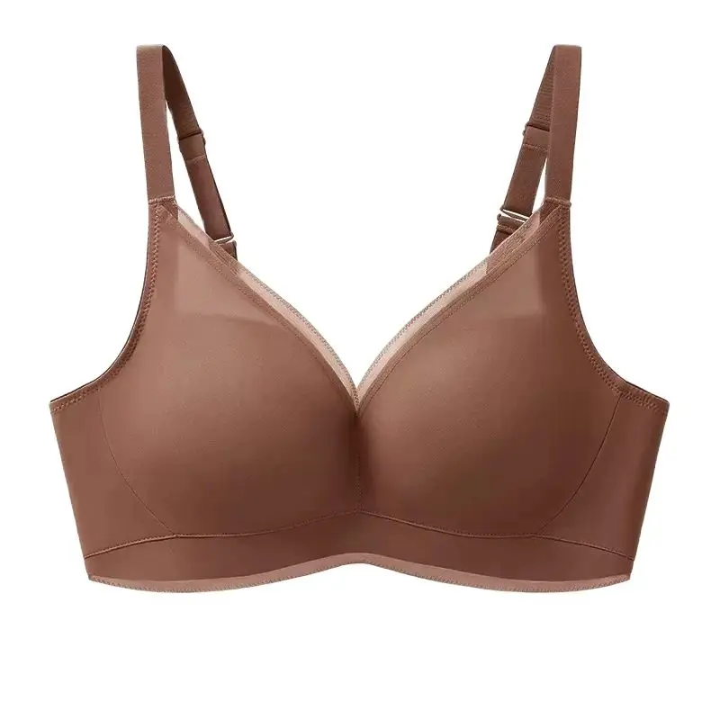 BirdTree 6A 100%Mulberry Silk Gather Bra, Women Solid Wire Free, Thin Sexy Simplicity Underwear, 2024 Spring Summer New P42109QC