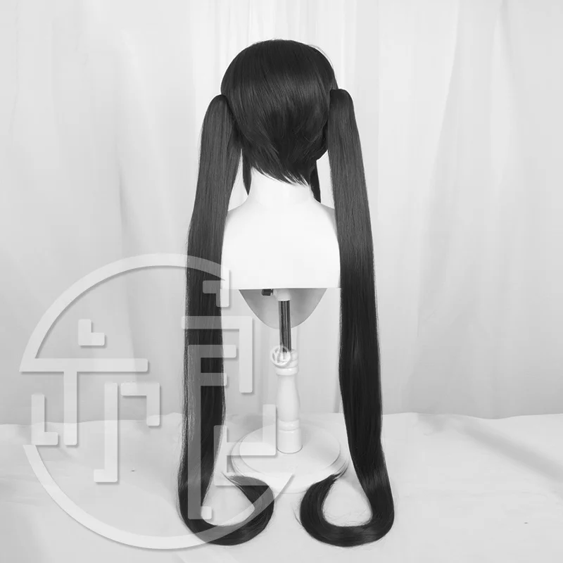 Peluca de Cosplay de fibra negra para niña, pelo largo sintético de moda para fiesta de Halloween, gorra de peluca gratis, Azur Lane Noshiro