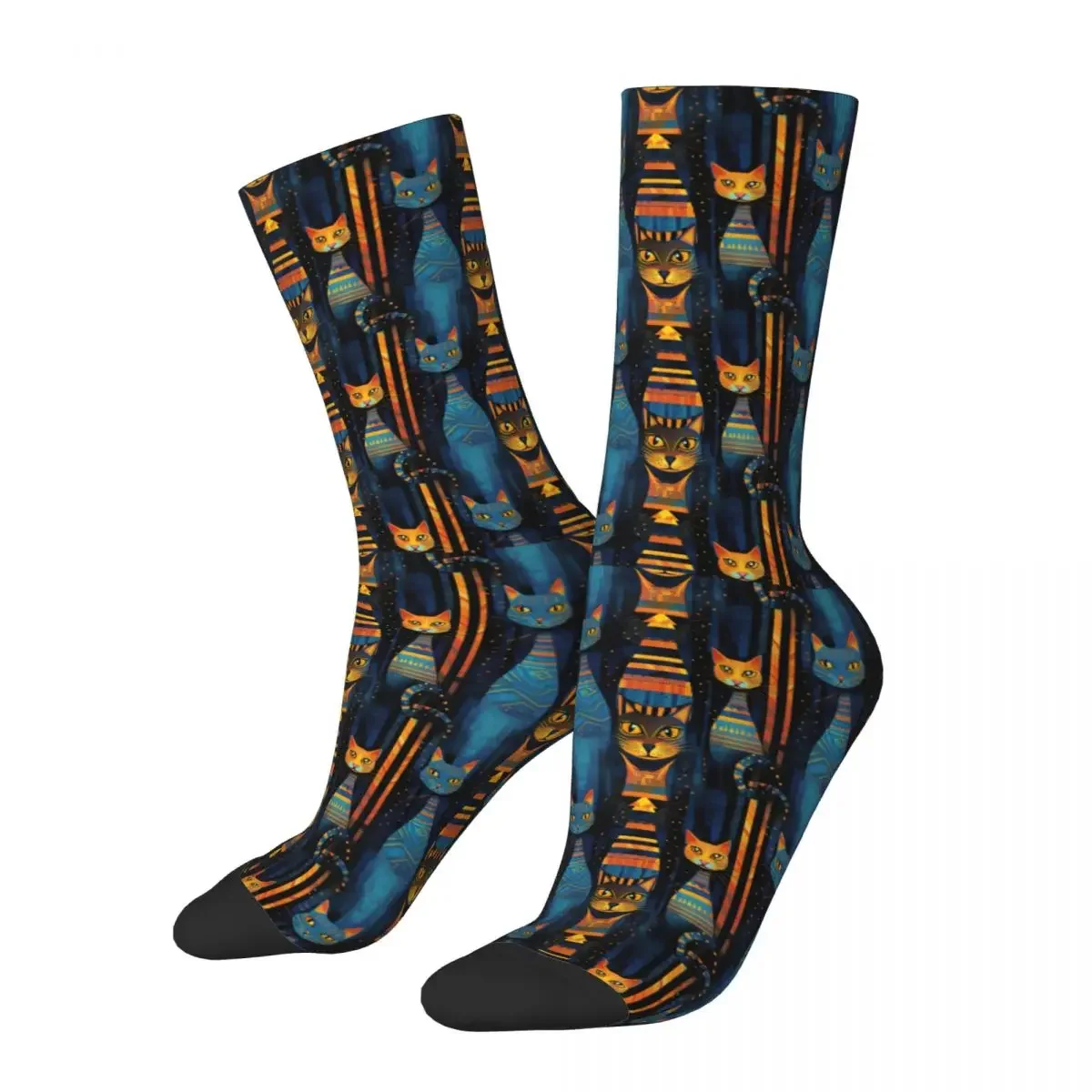 

Happy Funny Male Men Socks Crazy Whimsical Cats Egyptian Sock Polyester Ancient Egypt Sport Women's Socks Spring Winter